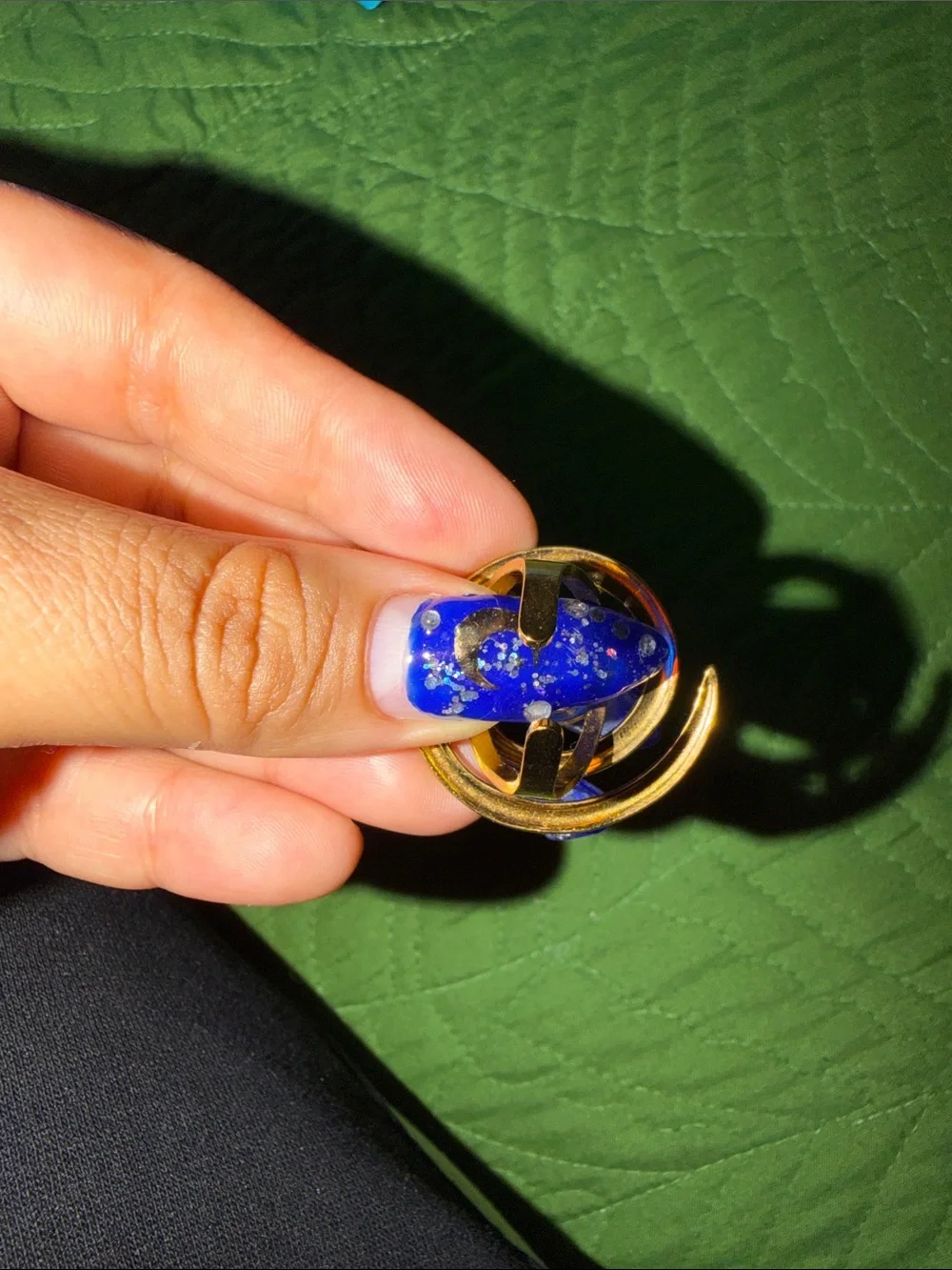 Gold Spiral Statement Ring with adjustable back